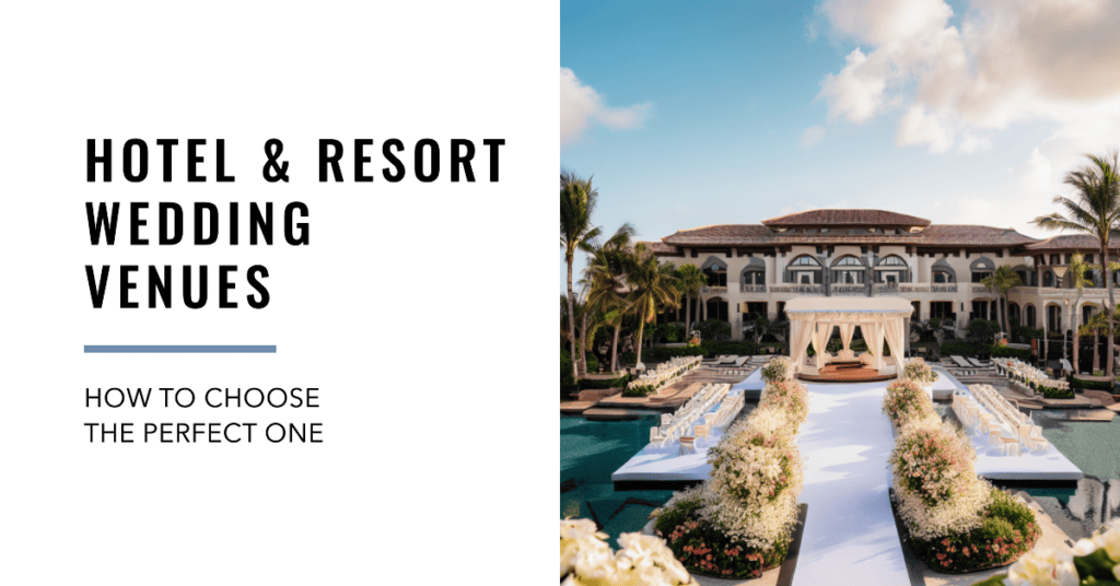 hotel and resort wedding venue with blue sky